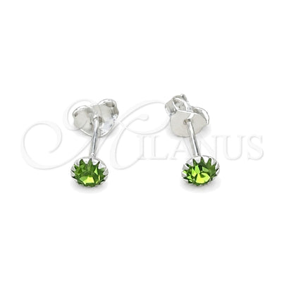 Sterling Silver Stud Earring, with Peridot Cubic Zirconia, Polished, Silver Finish, 02.397.0039.08 for wholesale, main product view