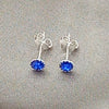 Sterling Silver Stud Earring, with Sapphire Blue Cubic Zirconia, Polished, Silver Finish, 02.397.0039.09 for wholesale, additional product view 3