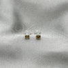 Sterling Silver Stud Earring, with Blue Topaz Cubic Zirconia, Polished, Silver Finish, 02.397.0039.12