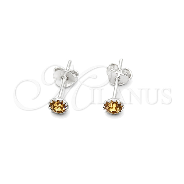 Sterling Silver Stud Earring, with Blue Topaz Cubic Zirconia, Polished, Silver Finish, 02.397.0039.12