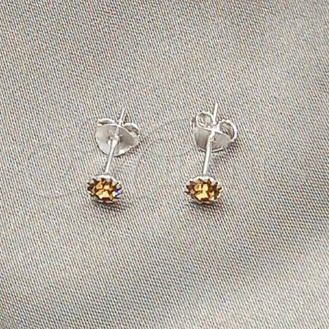 Sterling Silver Stud Earring, with Blue Topaz Cubic Zirconia, Polished, Silver Finish, 02.397.0039.12