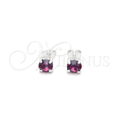 Sterling Silver Stud Earring, with Dark Amethyst Cubic Zirconia, Polished, Silver Finish, 02.397.0040.02 for wholesale, main product view