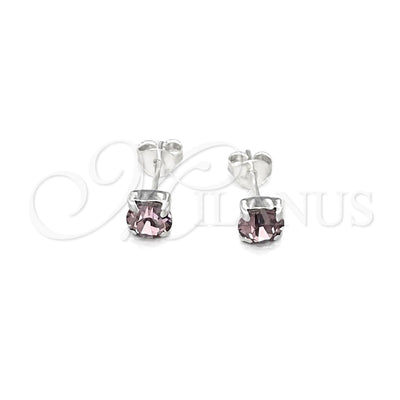 Sterling Silver Stud Earring, with Amethyst Cubic Zirconia, Polished, Silver Finish, 02.397.0040.06 for wholesale, main product view