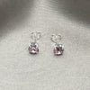 Sterling Silver Stud Earring, with Amethyst Cubic Zirconia, Polished, Silver Finish, 02.397.0040.06