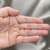 Sterling Silver Stud Earring, with Ruby Cubic Zirconia, Polished, Silver Finish, 02.397.0040.07