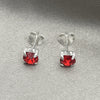 Sterling Silver Stud Earring, with Ruby Cubic Zirconia, Polished, Silver Finish, 02.397.0040.07 for wholesale, additional product view 4