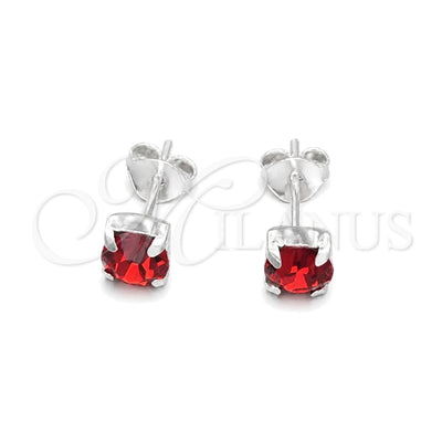 Sterling Silver Stud Earring, with Ruby Cubic Zirconia, Polished, Silver Finish, 02.397.0040.07 for wholesale, main product view