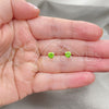 Sterling Silver Stud Earring, with Peridot Cubic Zirconia, Polished, Silver Finish, 02.397.0040.08