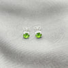 Sterling Silver Stud Earring, with Peridot Cubic Zirconia, Polished, Silver Finish, 02.397.0040.08