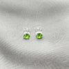 Sterling Silver Stud Earring, with Peridot Cubic Zirconia, Polished, Silver Finish, 02.397.0040.08