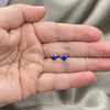 Sterling Silver Stud Earring, with Sapphire Blue Cubic Zirconia, Polished, Silver Finish, 02.397.0040.09