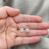Sterling Silver Stud Earring, with Chrysolite Opal Cubic Zirconia, Polished, Silver Finish, 02.397.0041.02