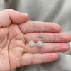 Sterling Silver Stud Earring, with Chrysolite Opal Cubic Zirconia, Polished, Silver Finish, 02.397.0041.02