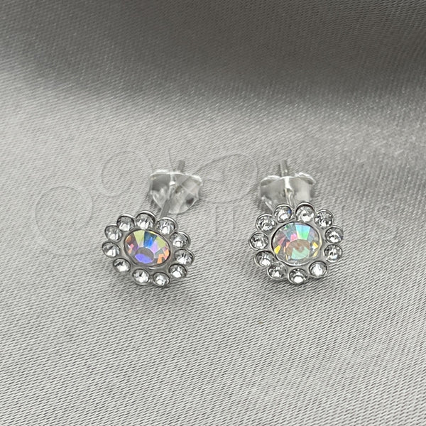 Sterling Silver Ring — Stud Earring with Chrysolite Opal Cubic Zirconia Polished — main product view — SKU 151609 | Plata 925 anillo — Stud Earring with Chrysolite Opal Cubic Zirconia pulido — SKU 151609
