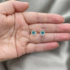 Sterling Silver Stud Earring, with Aquamarine Cubic Zirconia, Polished, Silver Finish, 02.397.0041.03