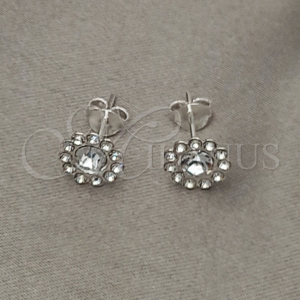 Sterling Silver Ring — Stud Earring with White Cubic Zirconia Polished 02. — main product view — SKU 151614 | Plata 925 anillo — Stud Earring with blanco Cubic Zirconia pulido 02. — SKU 151614