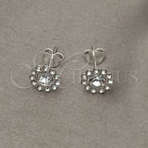 Sterling Silver Stud Earring, with White Cubic Zirconia, Polished, Silver Finish, 02.397.0041.07