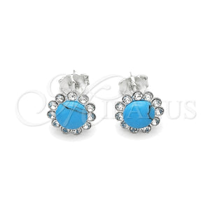 Sterling Silver Stud Earring, with Turquoise Pearl, Polished, Silver Finish, 02.397.0042.01