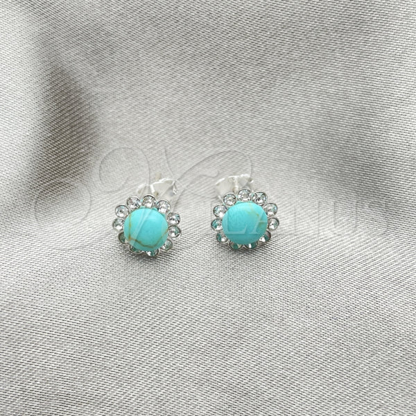 Sterling Silver Ring — Stud Earring with Light Turquoise Pearl Polished 02. — alternate product view — SKU 151616 | Plata 925 anillo — Stud Earring with Light Turquoise Pearl pulido 02. — SKU 151616