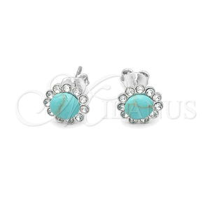 Sterling Silver Stud Earring, with Light Turquoise Pearl, Polished, Silver Finish, 02.397.0042.02