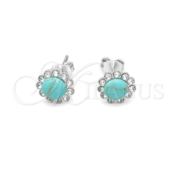 Sterling Silver Stud Earring, with Light Turquoise Pearl, Polished, Silver Finish, 02.397.0042.02