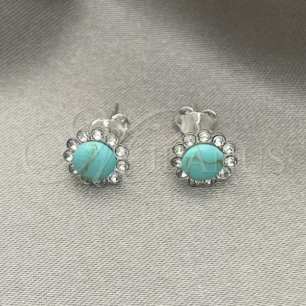 Sterling Silver Stud Earring, with Light Turquoise Pearl, Polished, Silver Finish, 02.397.0042.02