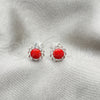 Sterling Silver Ring — Stud Earring with Orange Red Pearl Polished 02. — alternate product view — SKU 151617 | Plata 925 anillo — Stud Earring with Orange Red Pearl pulido 02. — SKU 151617