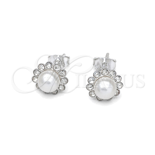 Sterling Silver Stud Earring, with Ivory Pearl, Polished, Silver Finish, 02.397.0042.06