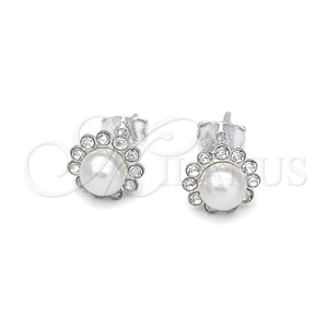 Sterling Silver Stud Earring, with Ivory Pearl, Polished, Silver Finish, 02.397.0042.06