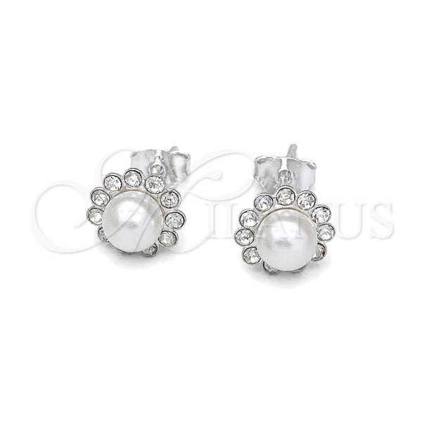 Sterling Silver Stud Earring, with Ivory Pearl, Polished, Silver Finish, 02.397.0042.06