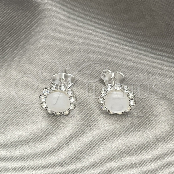 Sterling Silver Ring — Stud Earring with Ivory Mother of Pearl Polished — main product view — SKU 151621 | Plata 925 anillo — Stud Earring with Ivory Mother of Pearl pulido — SKU 151621