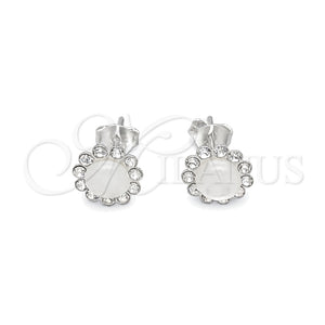 Sterling Silver Stud Earring, with Ivory Mother of Pearl, Polished, Silver Finish, 02.397.0042.07