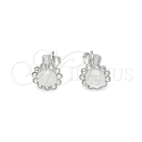 Sterling Silver Stud Earring, with Ivory Mother of Pearl, Polished, Silver Finish, 02.397.0042.07