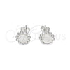 Sterling Silver Stud Earring, with Ivory Mother of Pearl, Polished, Silver Finish, 02.397.0042.07