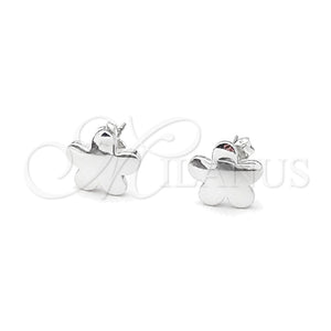 Sterling Silver Stud Earring, Four-leaf Clover Design, Polished, Silver Finish, 02.407.0002