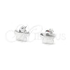 Sterling Silver Stud Earring, Four-leaf Clover Design, Polished, Silver Finish, 02.407.0002