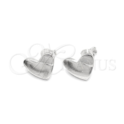 Sterling Silver Stud Earring, Heart Design, Polished, Silver Finish, 02.407.0003 for wholesale, main product view