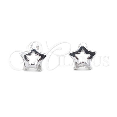 Sterling Silver Stud Earring, Star Design, Polished, Silver Finish, 02.407.0004 for wholesale, main product view
