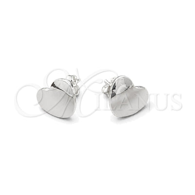 Sterling Silver Stud Earring, Heart Design, Polished, Silver Finish, 02.407.0005 for wholesale, main product view