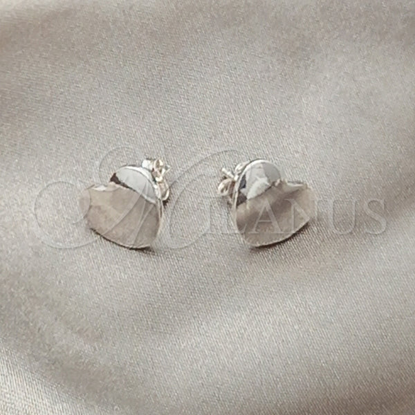 Sterling Silver Ring — Stud Earring Heart Design Polished 02. — alternate product view — SKU 151626 | Plata 925 anillo — Stud Earring corazón diseño pulido 02. — SKU 151626