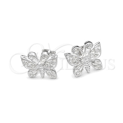 Sterling Silver Stud Earring, Butterfly Design, Polished, Silver Finish, 02.407.0007 for wholesale, main product view