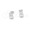 Sterling Silver Stud Earring, Owl Design, Polished, Silver Finish, 02.407.0009
