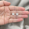 Sterling Silver Stud Earring, Flower Design, Polished, Silver Finish, 02.407.0011