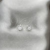 Sterling Silver Stud Earring, Flower Design, Polished, Silver Finish, 02.407.0011