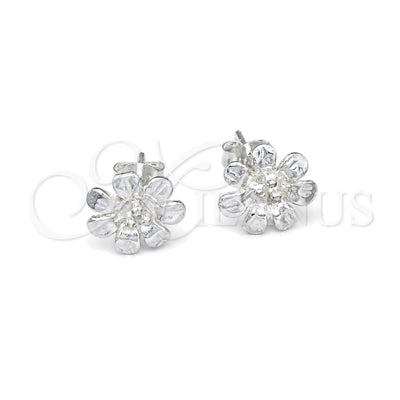 Sterling Silver Stud Earring, Flower Design, Polished, Silver Finish, 02.407.0011 for wholesale, main product view
