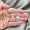Sterling Silver Stud Earring, Flower Design, Polished, Silver Finish, 02.407.0012