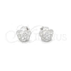 Sterling Silver Stud Earring, Flower Design, Polished, Silver Finish, 02.407.0012