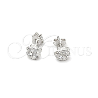 Sterling Silver Stud Earring, Flower Design, Polished, Silver Finish, 02.407.0013 for wholesale, main product view