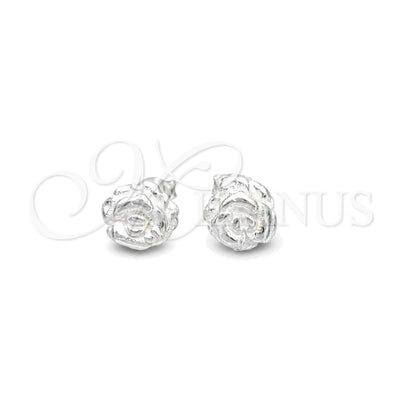 Sterling Silver Stud Earring, Flower Design, Polished, Silver Finish, 02.407.0014 for wholesale, main product view