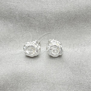 Sterling Silver Ring — Stud Earring Flower Design Polished 02. — main product view — SKU 151635 | Plata 925 anillo — Stud Earring flor diseño pulido 02. — SKU 151635